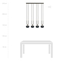 Emibig Emibig Aarhus 4 lamp zwart en doorzichtig glas E14 grote hanglamp 92 cm breedte - Perfect voor een stijlvolle ambiance in uw interieur