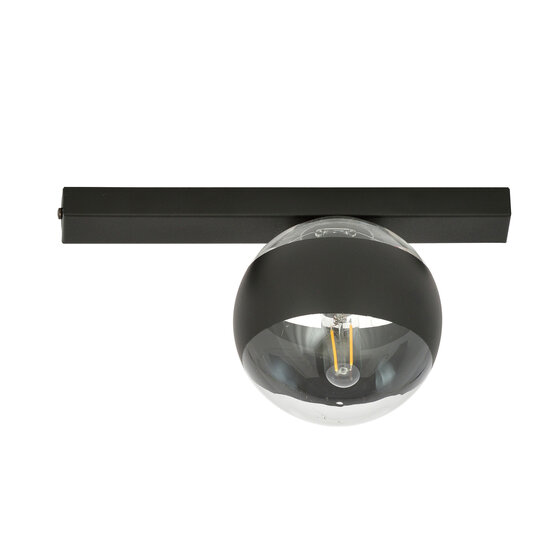 Emibig Emibig Schwarze Deckenleuchte Aalborg mit transparent gestreifter Glühbirne E14 - Ideal für eine gemütliche Atmosphäre in jedem Raum