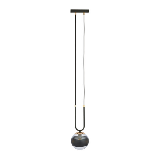 Emibig Emibig Aarhus 1 lámpara negra con vidrio rayado E14 lámpara colgante 15 cm de diámetro - Ideal para crear un ambiente acogedor