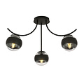 Emibig Emibig Lampe de plafond noire Copenhague avec 3 boules en verre rayées - Éclairage parfait pour tout espace