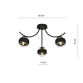 Emibig Emibig Lámpara de techo negra Copenhague con 3 bolas de vidrio rayadas - Iluminación perfecta para cualquier espacio