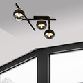 Emibig Emibig Beautiful glass and metal ceiling lamp with 3 striped bulbs - Perfect lighting for any space