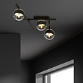 Emibig Emibig Beautiful glass and metal ceiling lamp with 3 striped bulbs - Perfect lighting for any space