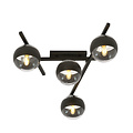 Emibig Emibig Belle lampe de plafond en métal et verre avec 4 ampoules rayées - Parfaite pour tout espace