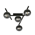Emibig Emibig Belle lampe de plafond en métal et verre avec 4 ampoules rayées - Parfaite pour tout espace