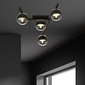 Emibig Emibig Belle lampe de plafond en métal et verre avec 4 ampoules rayées - Parfaite pour tout espace