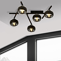 Emibig Emibig Mooie plafondlamp met 5 gestreepte bollen E14 - Perfect voor sfeervolle verlichting