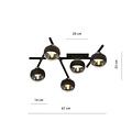 Emibig Emibig Beautiful ceiling lamp with 5 striped bulbs E14 - Perfect for stylish lighting