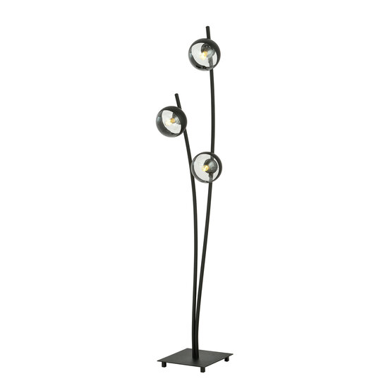 Emibig Emibig Lampe sur pied noire avec bras ondulants et ampoules à rayures E14 - Créez une ambiance chaleureuse dans votre intérieur