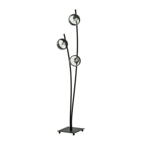 Emibig Emibig Lampe sur pied noire avec bras ondulants et ampoules à rayures E14 - Créez une ambiance chaleureuse dans votre intérieur
