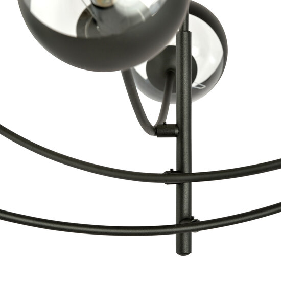 Emibig Emibig Iluminación colgante con 6 brazos curvados negros y bombillas a rayas E14 - Crea un ambiente acogedor en tu espacio