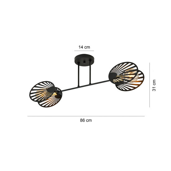 Emibig Emibig Lampe de plafond mystérieuse avec métal translucide 2x E27 - Créez une ambiance chaleureuse dans votre espace