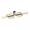 Emibig Emibig Narrow black ceiling lamp with 6 gold E27 connections - Ideal for stylish lighting in any space