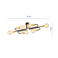 Emibig Emibig Lámpara de techo negra estrecha con 6 conexiones E27 doradas - Ideal para una iluminación elegante en cualquier espacio