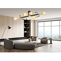 Emibig Emibig Smalle zwarte plafondlamp met 6 gouden E27 aansluitingen - Perfect voor een stijlvolle verlichting