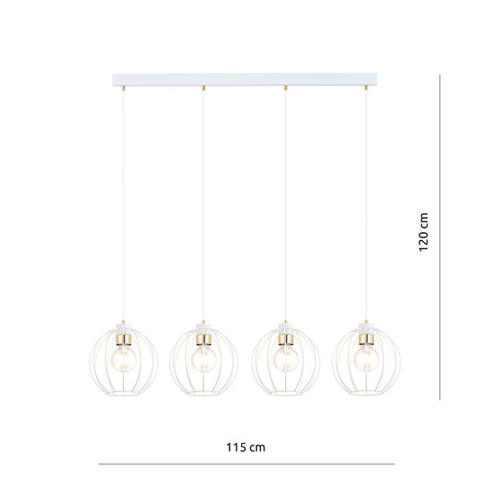 Emibig Emibig Lampe suspendue avec 4 boules blanches métal E27 - Créez une ambiance chaleureuse chez vous