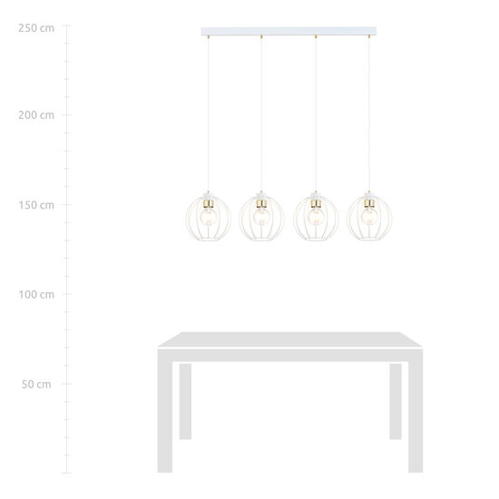 Emibig Emibig Hanging lamp with 4 white balls metal E27 - Create a cozy ambiance in your home