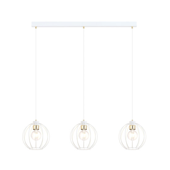 Emibig Emibig Witte pendellamp met 3 witte bollen metaal E27 - Creëer een sfeervolle ambiance in uw huis