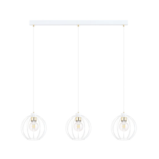 Emibig Emibig Witte pendellamp met 3 witte bollen metaal E27 - Creëer een sfeervolle ambiance in uw huis
