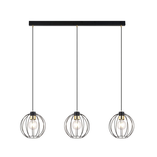 Emibig Emibig Hanglamp met 3 zwarte bollen metaal E27 - Creëer een gezellige sfeer in uw huis