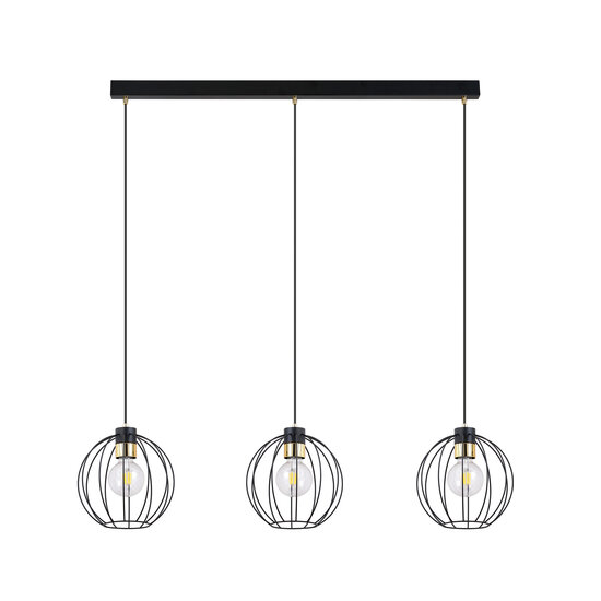 Emibig Emibig Hanglamp met 3 zwarte bollen metaal E27 - Creëer een gezellige sfeer in uw huis