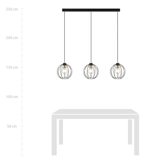 Emibig Emibig Lámpara colgante con 3 bolas negras metal E27 - Crea un ambiente acogedor en tu hogar