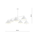 Emibig Emibig Design witte hanglamp met 6 x E27 conische kappen - Perfecte verlichting voor elke ruimte