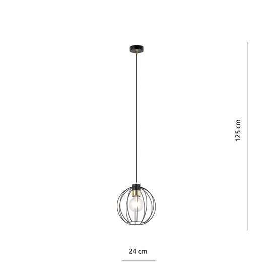Emibig Emibig Bolvormige zwarte metaaldraad hanglamp rond 1x E27 - Creëer een sfeervolle ambiance in uw huis