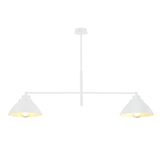 Emibig Emibig Elegant white hanging lamp with 2 shades metal E27 - Perfect for any modern space