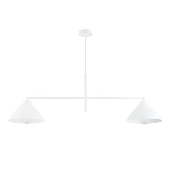 Emibig Emibig Lampe suspendue blanche élégante avec 2 abat-jours métal E27 - Parfaite pour tout espace moderne