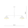 Emibig Emibig Elegante witte hanglamp met 2 kappen metaal E27 - Perfect voor elke moderne ruimte