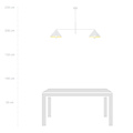 Emibig Emibig Elegant white hanging lamp with 2 shades metal E27 - Perfect for any modern space