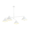 Emibig Emibig Lámpara colgante blanca elegante con 4 pantallas de metal blanco E27 - Perfecta para cualquier espacio moderno