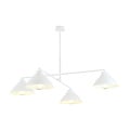 Emibig Emibig Stijlvolle witte pendellamp met 4 witte metalen kappen E27 - Perfect voor elke moderne ruimte
