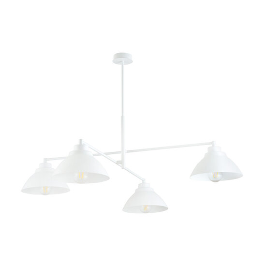 Emibig Emibig Lámpara colgante blanca elegante con 4 pantallas de metal blanco E27 - Perfecta para cualquier espacio moderno