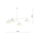 Emibig Emibig Stylish white pendant lamp with 4 white metal shades E27 - Perfect for any modern space
