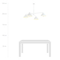 Emibig Emibig Stijlvolle witte pendellamp met 4 witte metalen kappen E27 - Perfect voor elke moderne ruimte