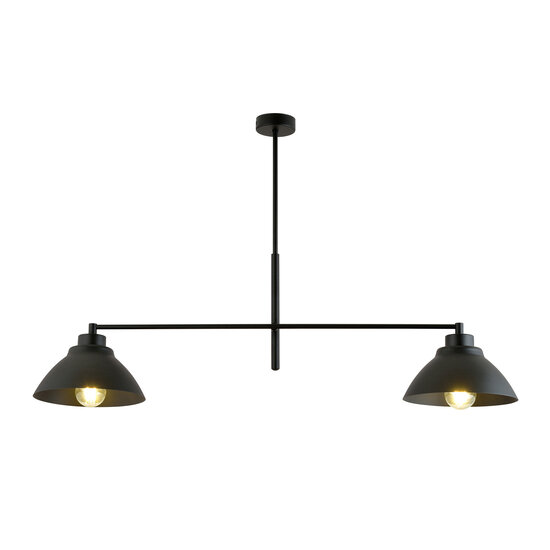 Emibig Emibig Elegante Hängelampe mit 2 schwarzen Lampenschirmen aus Metall E27 - Ideal für eine gemütliche Atmosphäre