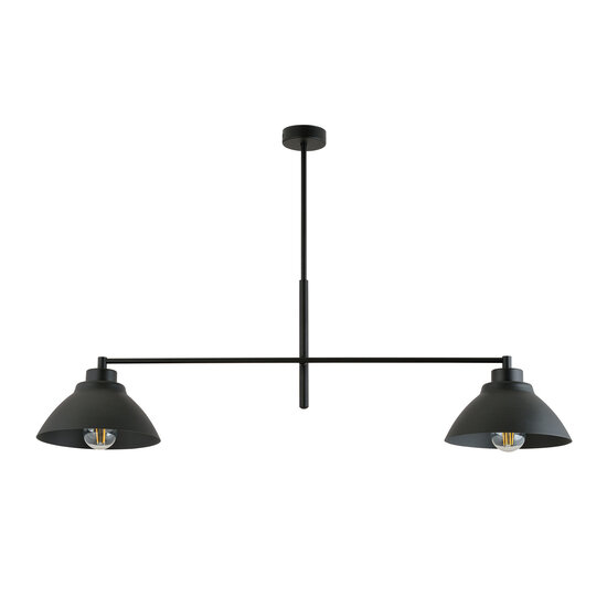 Emibig Emibig Lampe suspendue élégante avec 2 abat-jours noirs en métal E27 - Idéale pour une ambiance chaleureuse