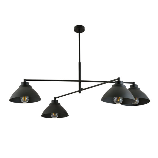 Emibig Emibig Lámpara colgante elegante con 4 pantallas de metal negro E27 - Perfecta para un toque moderno en tu hogar