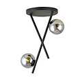 Emibig Emibig Lámpara de techo negra con varillas metálicas y 2 bolas de vidrio ahumado E14 - Ideal para crear una atmósfera elegante
