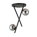 Emibig Emibig Zwarte plafonniere met metalen staven en 2 rookglas glazen bollen E14 - Perfect voor een stijlvolle ambiance