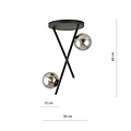 Emibig Emibig Zwarte plafonniere met metalen staven en 2 rookglas glazen bollen E14 - Perfect voor een stijlvolle ambiance