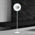 Emibig Emibig Lampe sur pied blanche avec ampoule en verre fumé 14 cm E14 - Idéale pour créer une atmosphère chaleureuse dans votre salon