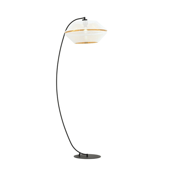 Emibig Emibig Außergewöhnliche perforierte schwarze Bogenlampe, Stehleuchte E27, Weiß und Gold - Ideal für stilvolle Innenräume