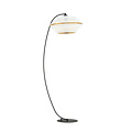 Emibig Emibig Außergewöhnliche perforierte schwarze Bogenlampe, Stehleuchte E27, Weiß und Gold - Ideal für stilvolle Innenräume