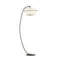 Emibig Emibig Lampe sur pied arc noire perforée exceptionnelle E27 blanche et dorée - Idéale pour des intérieurs élégants