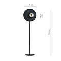 Emibig Emibig Lampe sur pied noire avec ampoule en verre fumé 14 cm E14 - Idéale pour une ambiance chaleureuse