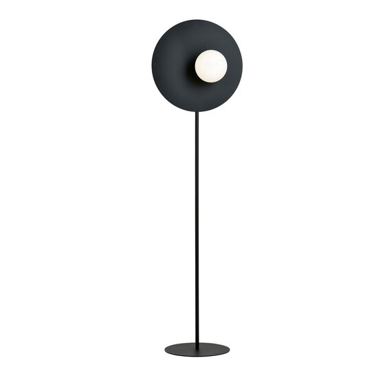 Emibig Emibig Lámpara de pie negra con bola de vidrio esmerilado de 14 cm E14 - Perfecta para crear un ambiente acogedor en cualquier habitación