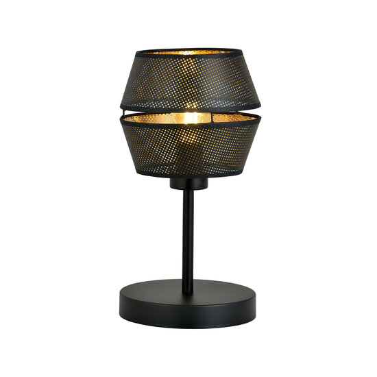 Emibig Emibig Lampe de table élégante noire avec accent doré 1x E27 - Parfaite pour une ambiance stylée